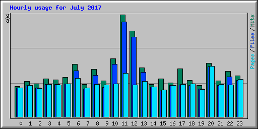 Hourly usage for July 2017